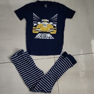 Carter's Navy and Yellow Race Car Pajama Set